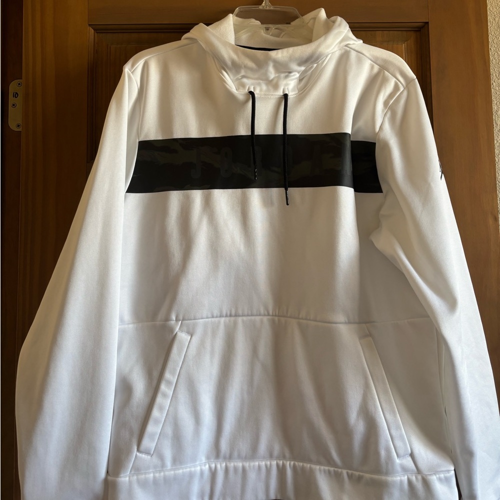 Jordan White Polo with Black and Camouflage Trim/Details